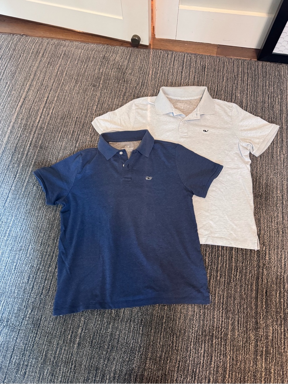 Vineyard Vines Boys Navy and Light Blue Polo Tops - Short Sleeve Set
